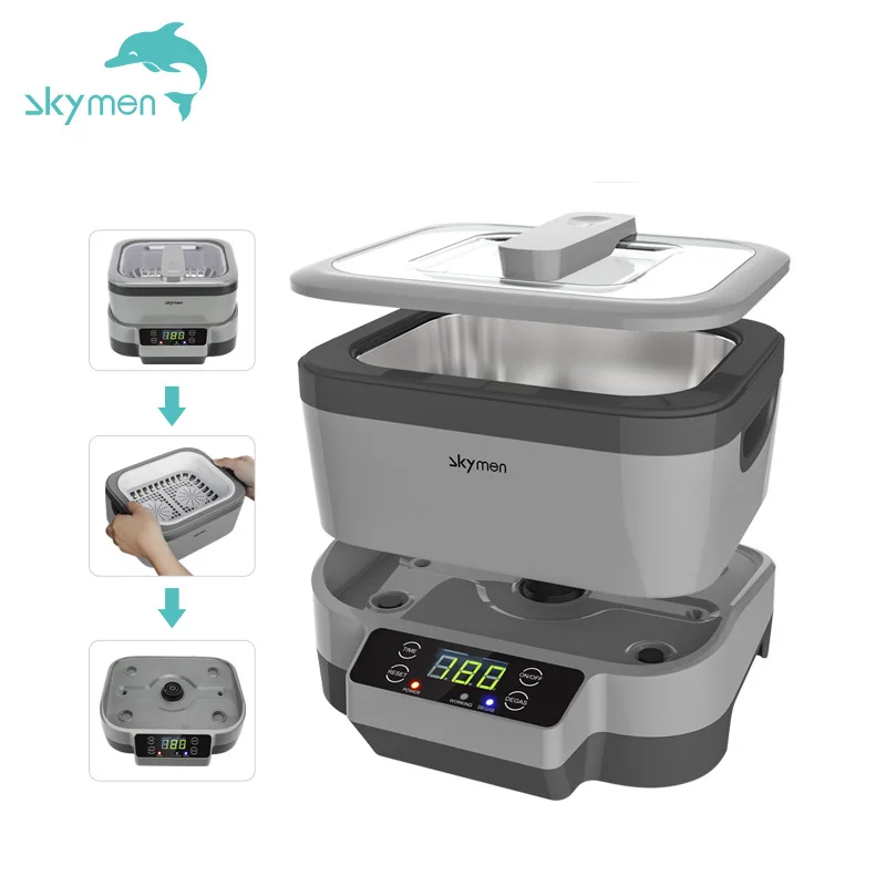 Skymen 1.2L сенсорный ключ съемный ce iso rohs бытовые ювелирные изделия Ультразвуковой очиститель