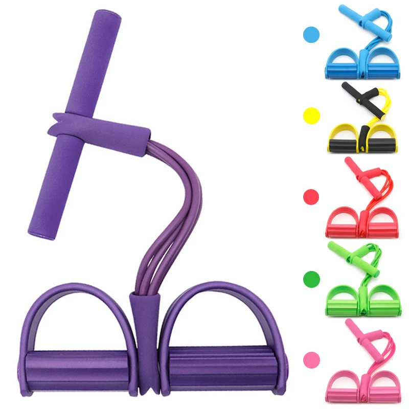 2019 New Product Foot Hand Portable Pedal Exerciser Body Building Resistance Band Tube Pull Exerciser With Pedaln