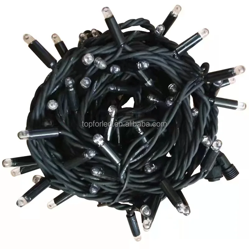 Outdoor 120V Rubber Wire LED Fairy String Light with Green wire cable