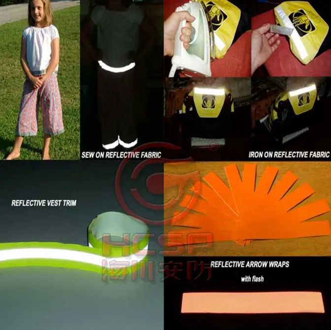 HCSP Graphic Heat Transfer Stripe Reflective Fabric for reflective Jacket