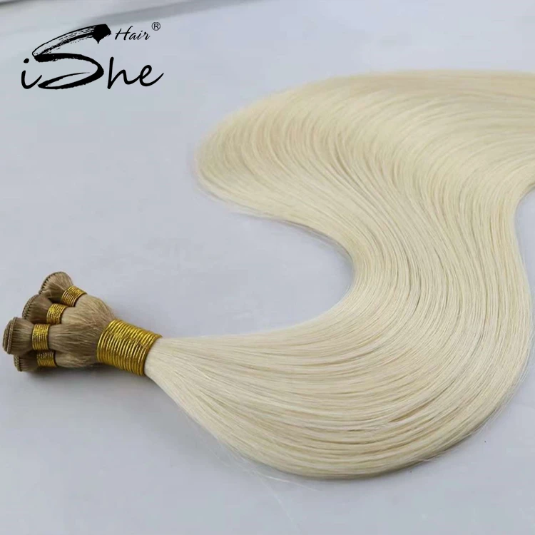 Wholesale Human Hair Hand Tied Weft 12a Human Hair Bundles Vendors Cuticle Aligned Virgin Hand Tied Weft Hair Extension Russian