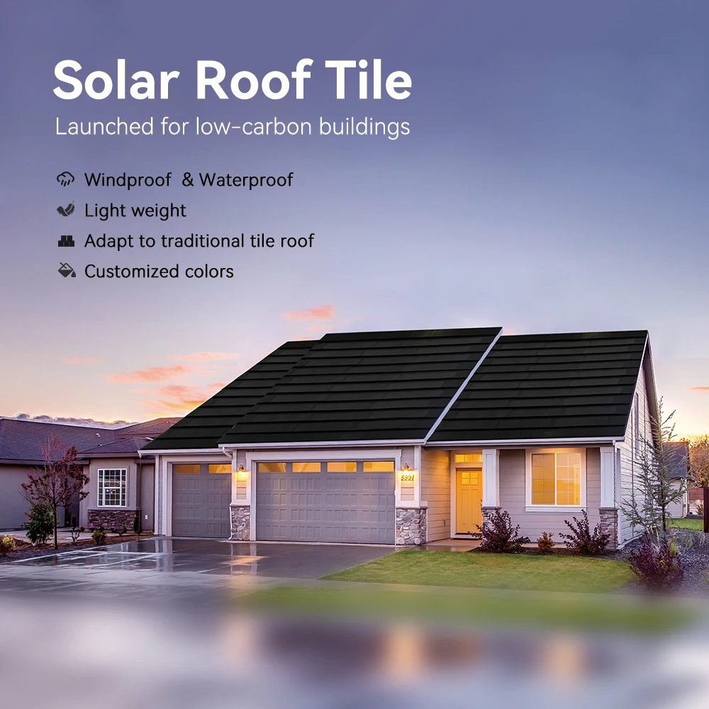 RIXIN 123W solar decorative roof tile solar roof tiles supplier photovoltaic slate solar roof tile