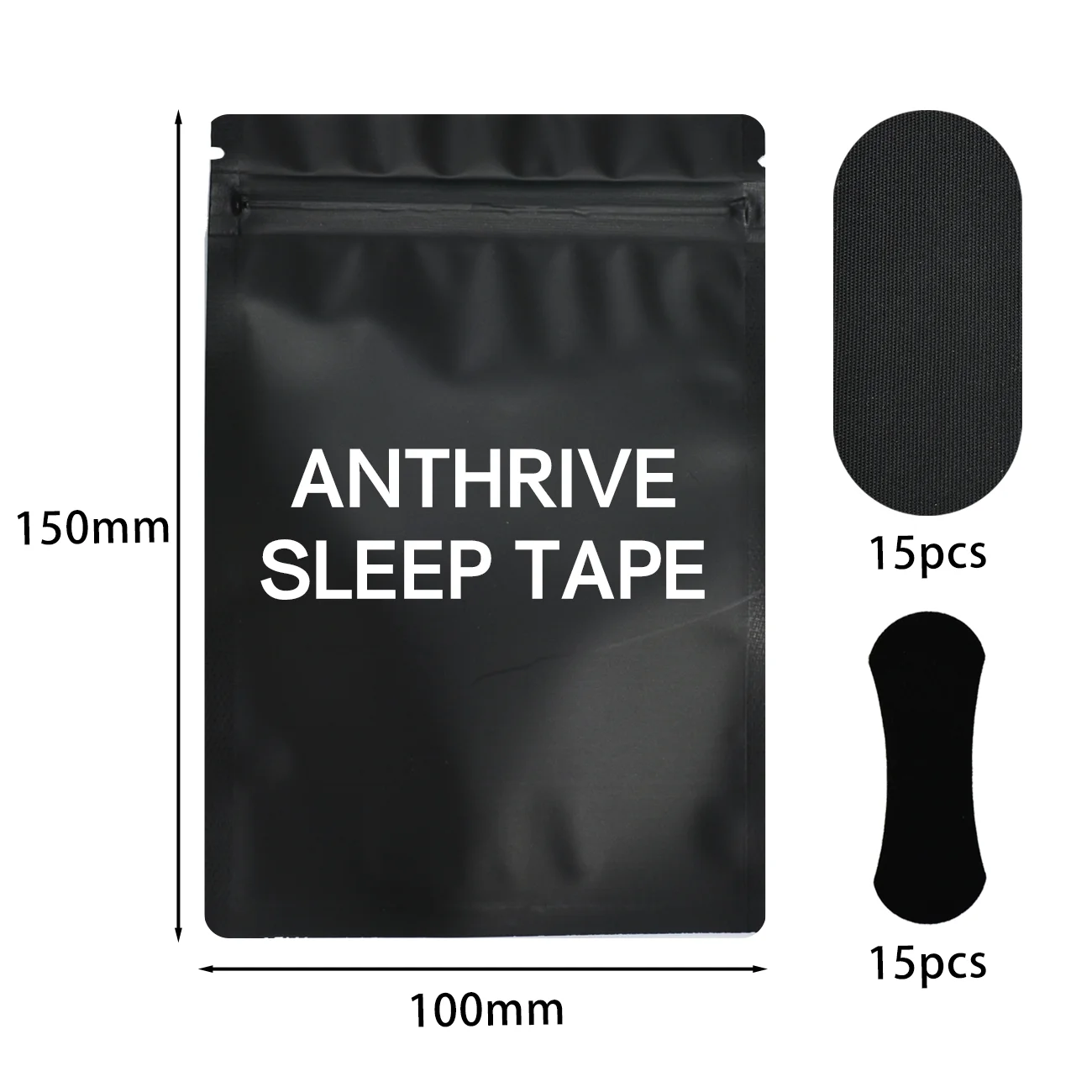 Anthrive 30pcs Tin Box Pack Custom Breathable Black Sleep Tape Mouth Sleep Strips Mouth Tape For Sleeping Nasal Breathing