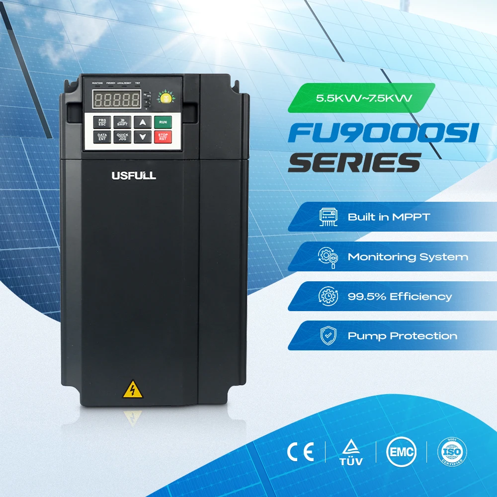 USFULL VFD 220 В однофазный до 3-фазный 380 5 кВт 7 Постоянный/переменный преобразователь частоты солнечного насоса