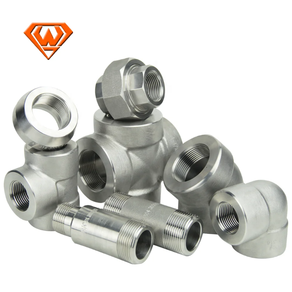 Equal Tee Thread Asme B16.11 SS304 316 1/2Inch Stainless Steel High Pressure Fittings