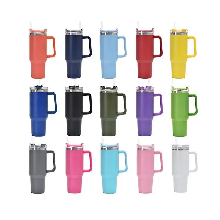Ailingalaxy 40oz tumbler with handle and straw 40oz tumbler with handle 2.0 lid stanleyes stainless steel sublimation