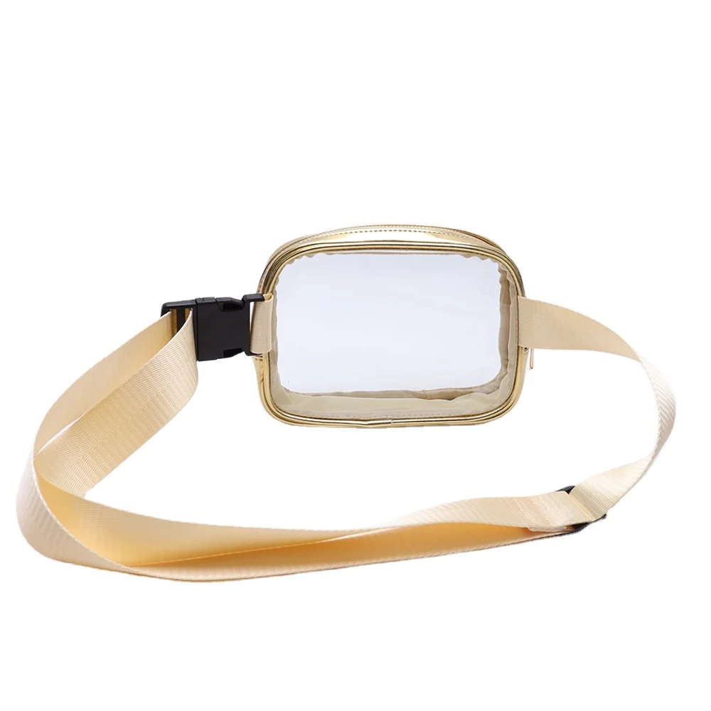 Custom Logo Women Men Ladies Running Bicycling Outdoor Transparent Waterproof PVC Transparent Crossbody bag Clear Fanny Pack