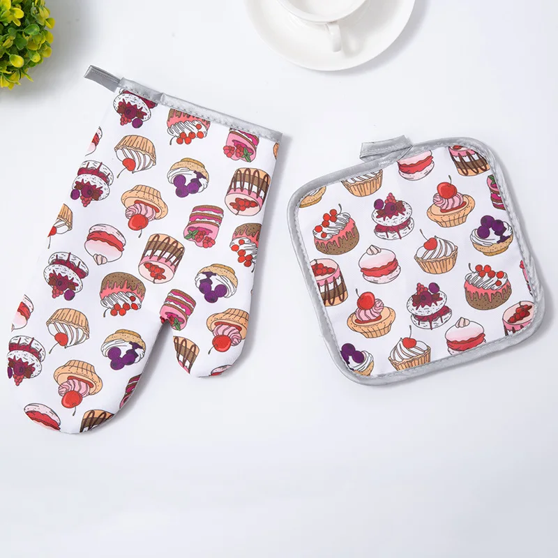 Wholesale Sublimation Heat resistant Kitchen Custom Oven Mitts and Pot Holders Sets