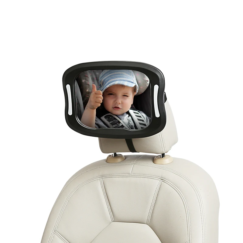 QM02 Classic Wide view Soft Led Baby Car Seat Mirror Safely infant Rear Facing Car Seat Mirror with Remote Control