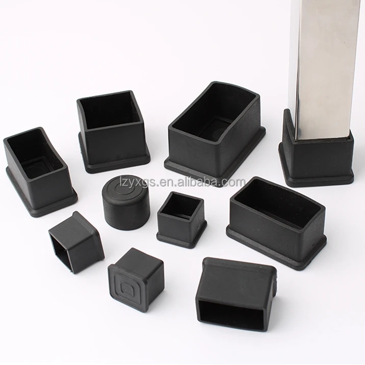Black round Dia10mm 22mm 30mm rubber leg tips for chair table furniture leg wraps