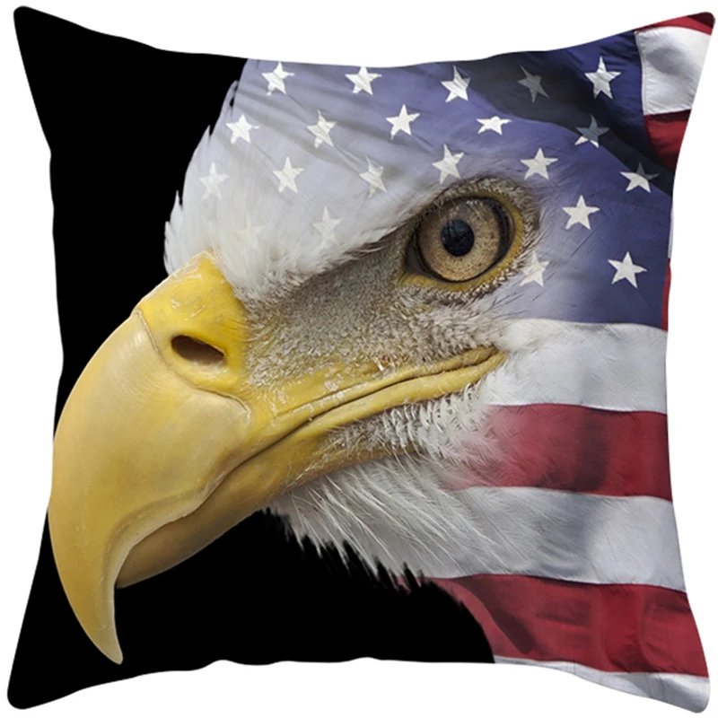 
4th of July American Patriotic Eagle US Flag Throw Pillow Cushion Covers Pillowcases Cushion Cover Home Decoration 