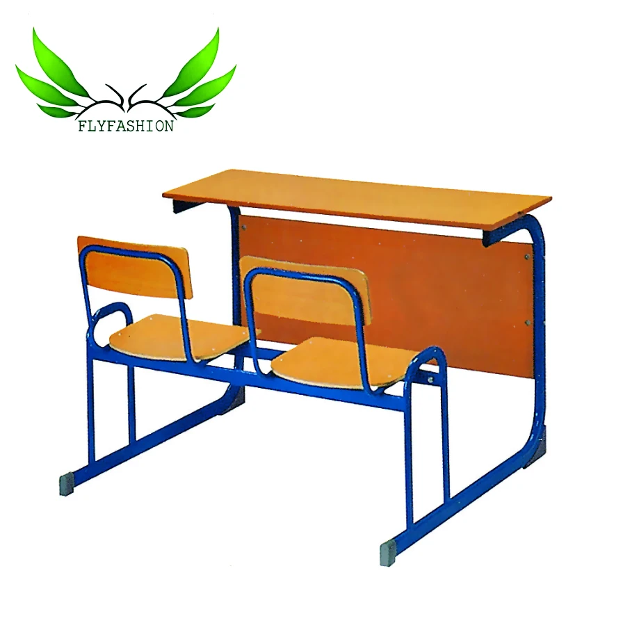 China Supply Double Seats Table Sets School Classroom Desk with Chairs Furniture