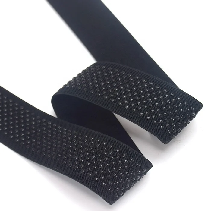 Hot Sale Customization Shape Of Dot Drip Glue 5CM Non-slip Silicone Elastic Tape For Sportswear