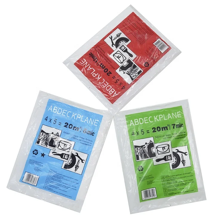 LDPE/HDPE drop cloth cover sheet biodegradable dust sheet cover plastic drop sheet for painting