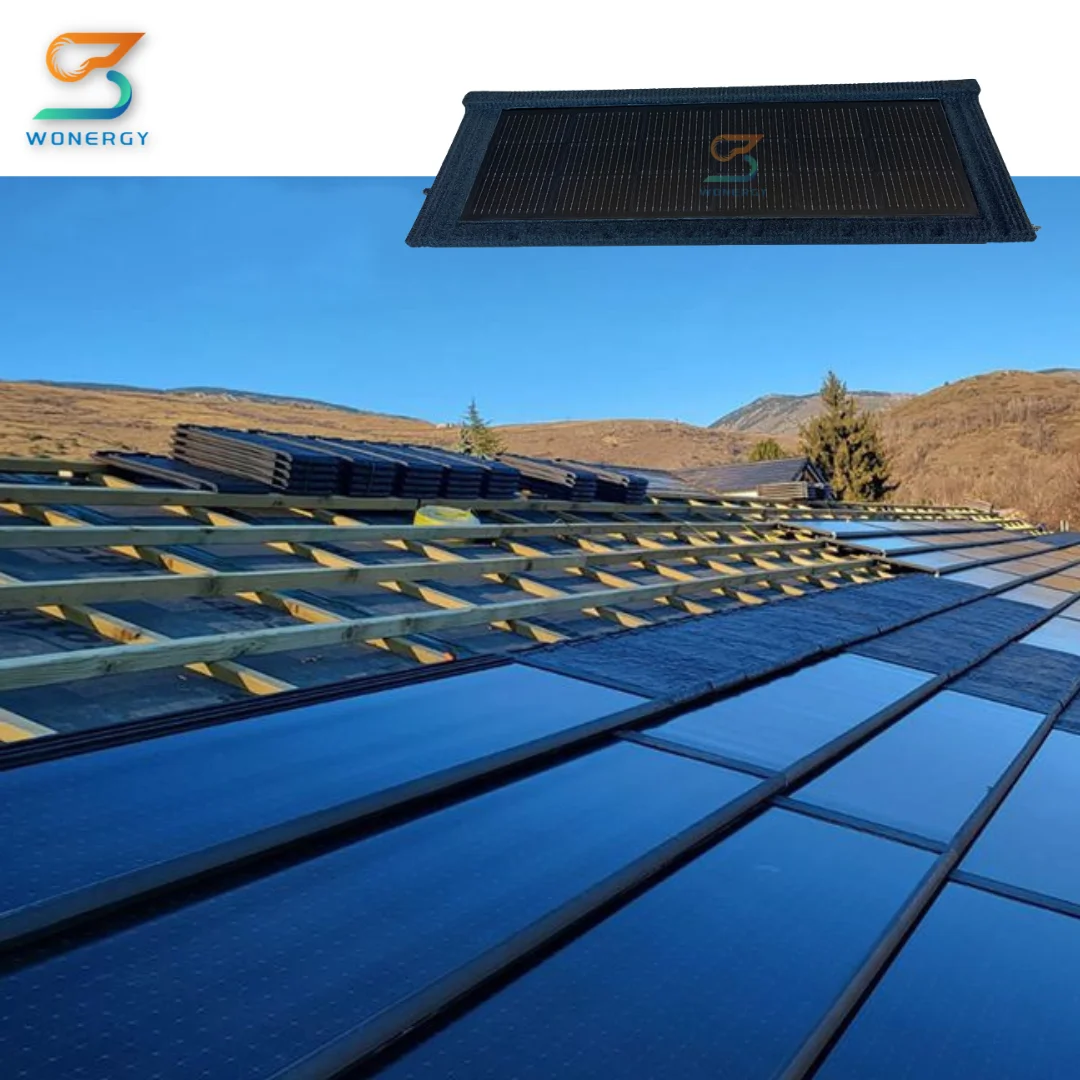 Solar Roof Tiles 80w Solar Panels Tiles Lightweight Stone Coated BIPV Solar Tile for Solar Energy System