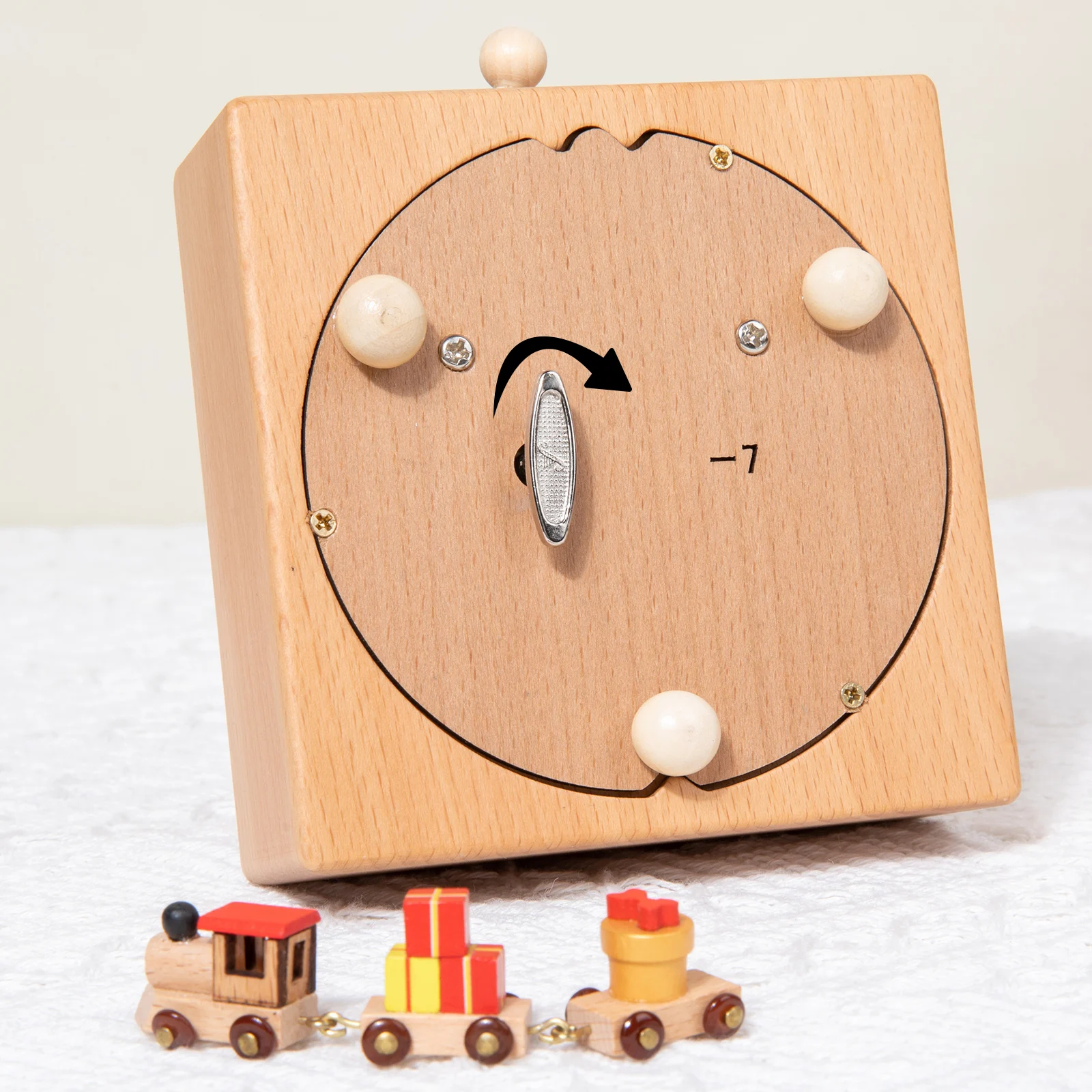 Wooden Music Box for Children Battery-free Mechanical Spring Christmas Tree Merry-go-round Ferris Wheel Prince and Castle