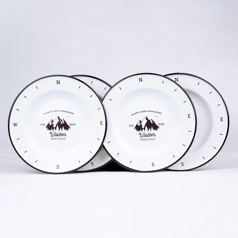 Grey custom round shape BBQ roasting baking oven safe metal steel porcelain cookware enamel roaster pan