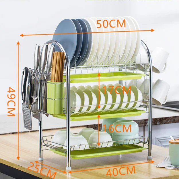 Multifunction Kitchen Sink utensils Dish heavy duty Organizer 3-tier Collection Storage Holders & Amp Racks with