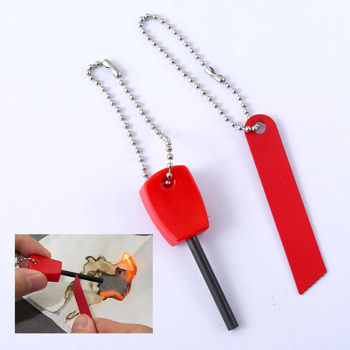 Брелок-зажигалка из мини-сплава ферроцерия для выживания