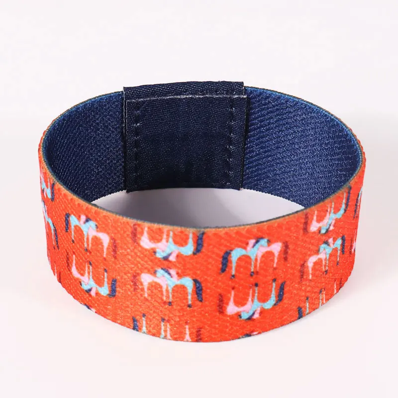 
Custom Sublimation Free Design Elasticated Material Polyester NFC Elastic Wristband Rolls 