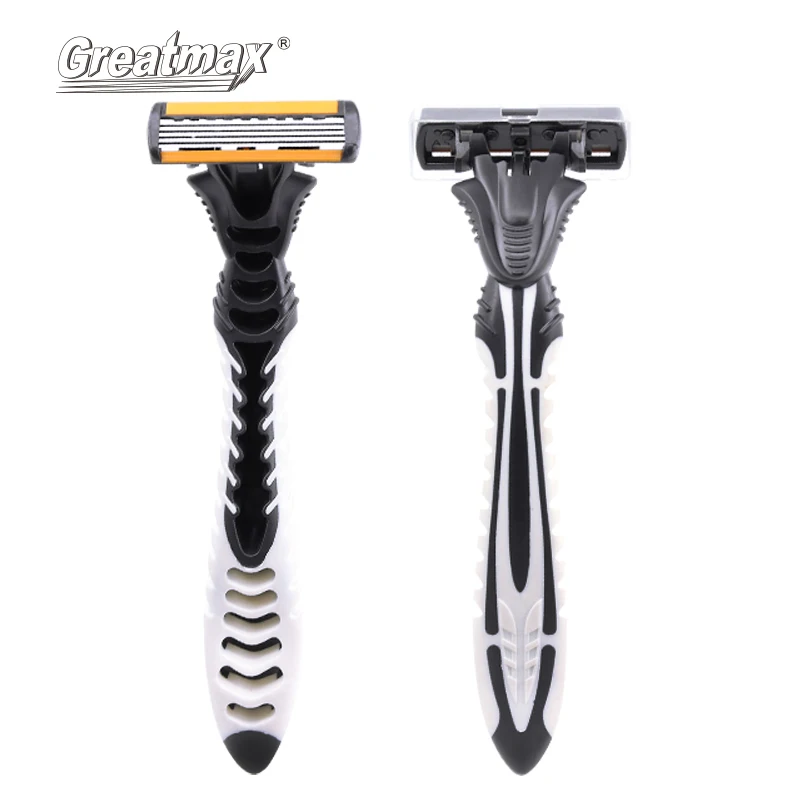 hot sale of five blade shavers with lubricant bar and super rubber handle factory direct OEM