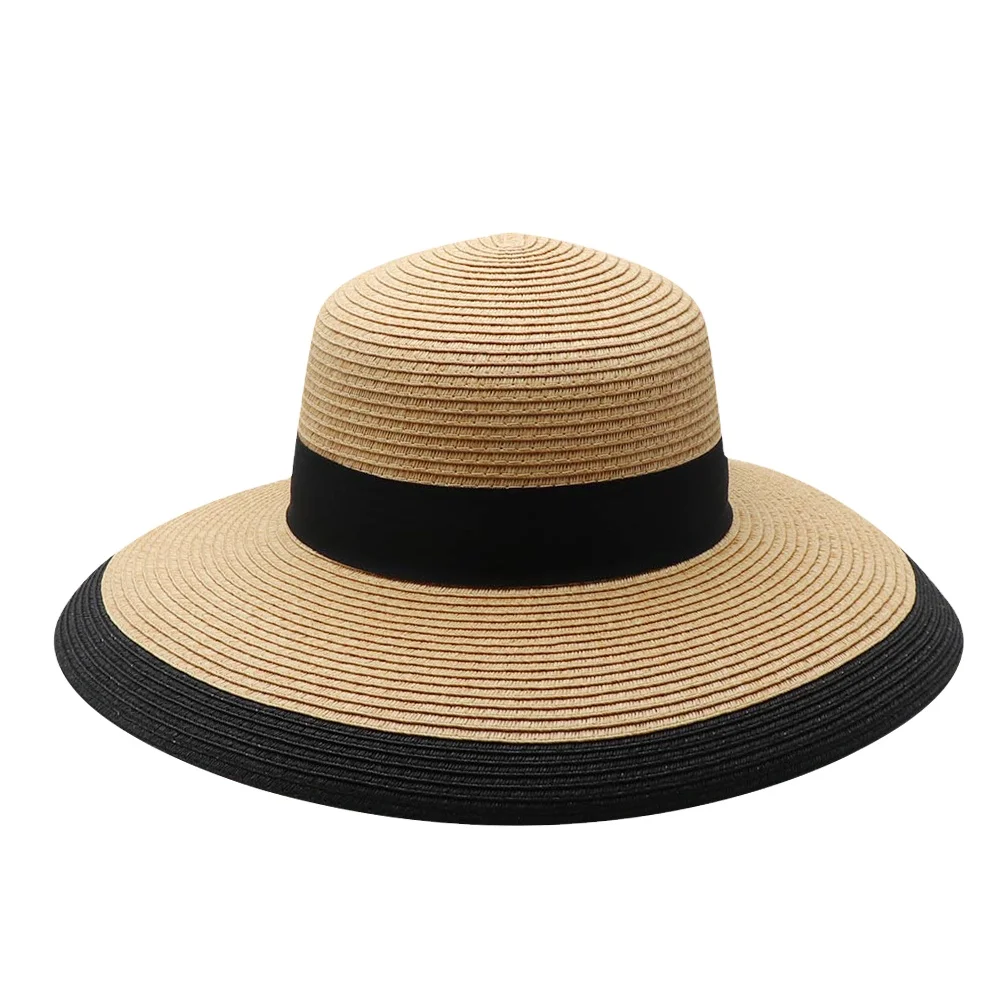 Custom Panama Shape Summer Cowboy Hats Blank Paper Straw Cowboy Hats for Women