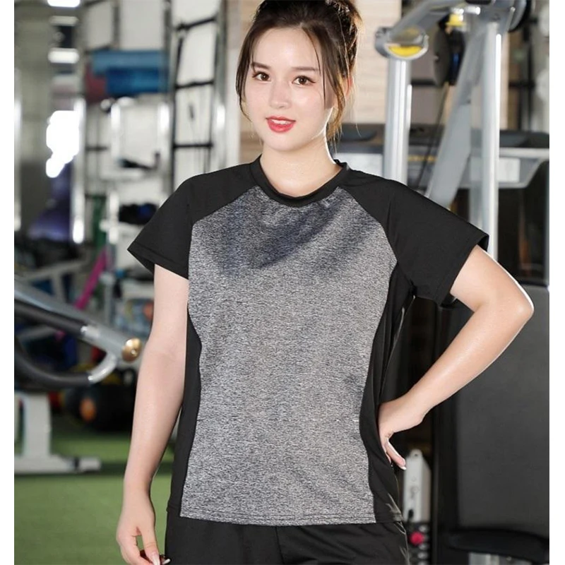 Top women yoga short sleeve polyester spandex fabric indoor gym chaussures sportswear