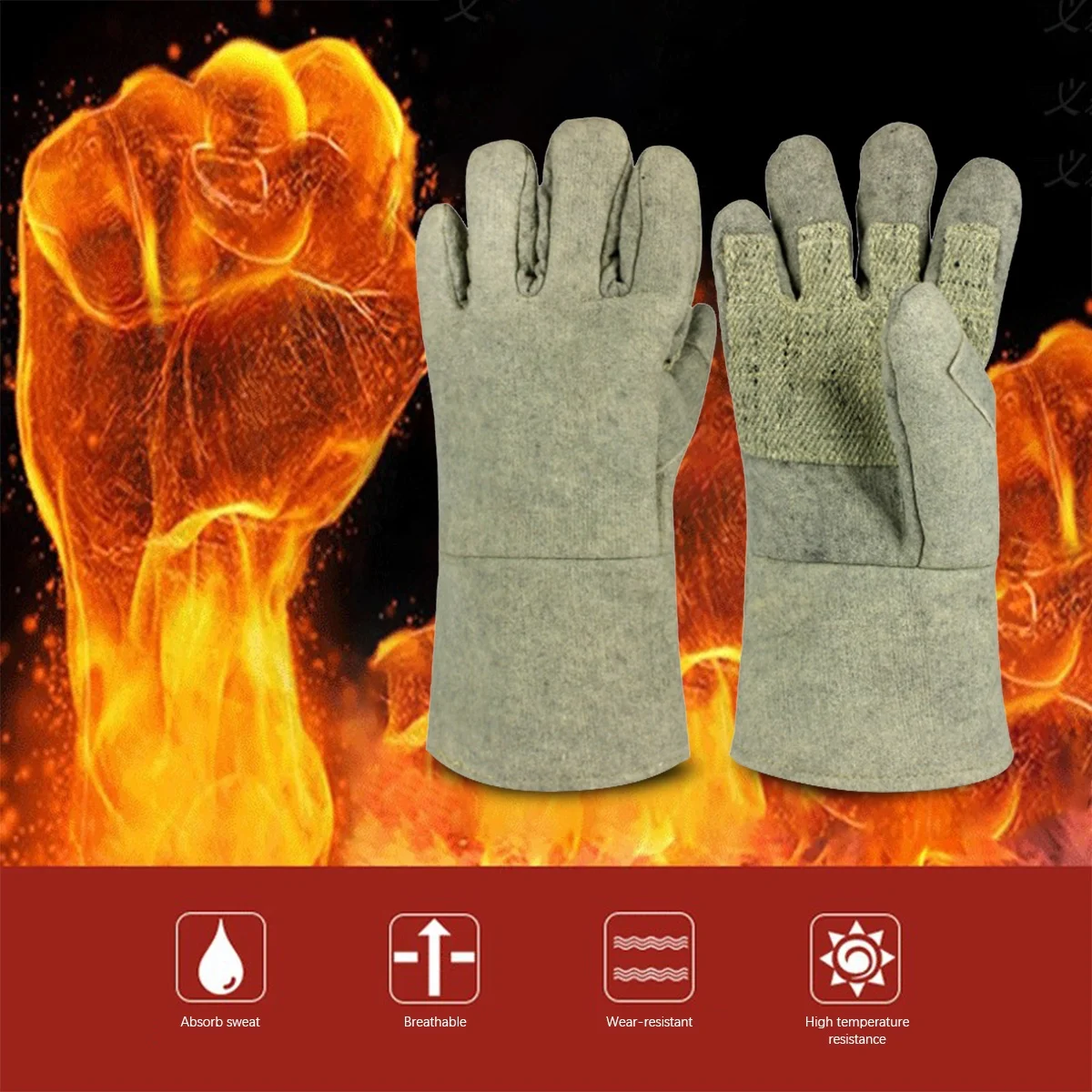 500 Degree Centigrade Heat Resistance Steel Glass Melting Casting Industrial Long Welding Working Gloves By Striker Sports