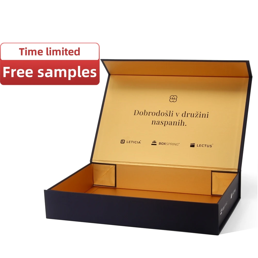 Custom Packaging Box Size Recyclable Cardboard Paper Hard Rigid Magnet Luxury Folding Magnetic Gift With Lid