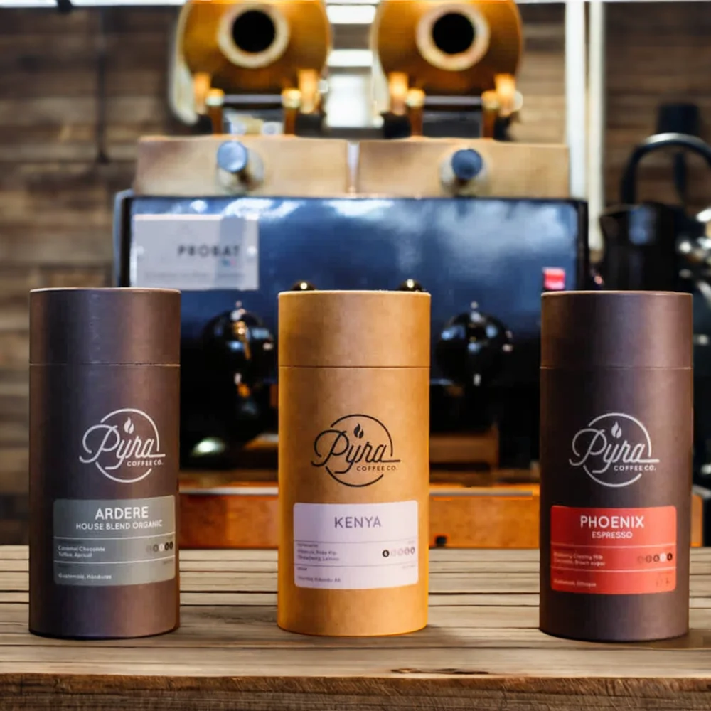 AT PACK LOW MOQ Recycled Food Grade Cardboard Coffee Paper Tube Packaging Durable Paper Tube for Coffee Storage and Display