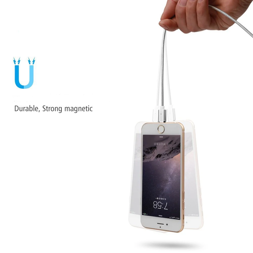 3 вида цветов Micro Usb 2.4a для Iphone/type-c/micro магнит для зарядного устройства с веб-камерой зарядный Магнитный кабель для зарядки и передачи данных