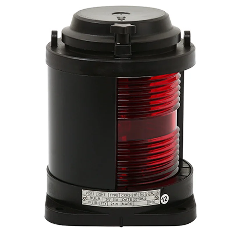 Marine navigation light single deck port light red