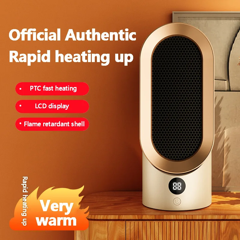 Wholesale Portable electric Fan 800W PTC Ceramic Heat 2 speed Adjustable Mini Low noise home space heater Electric heater