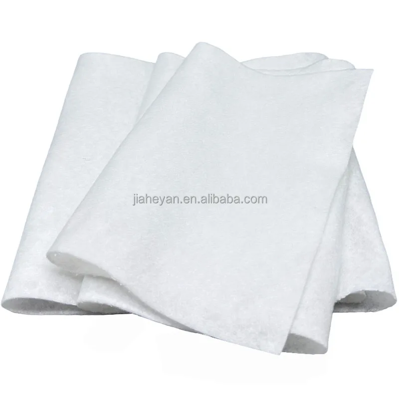 White Polyester Needle Punched Non Woven Fabric Lining 250g 260g White Absorbent Non woven Cotton Pad Viscose Polyester Cotton