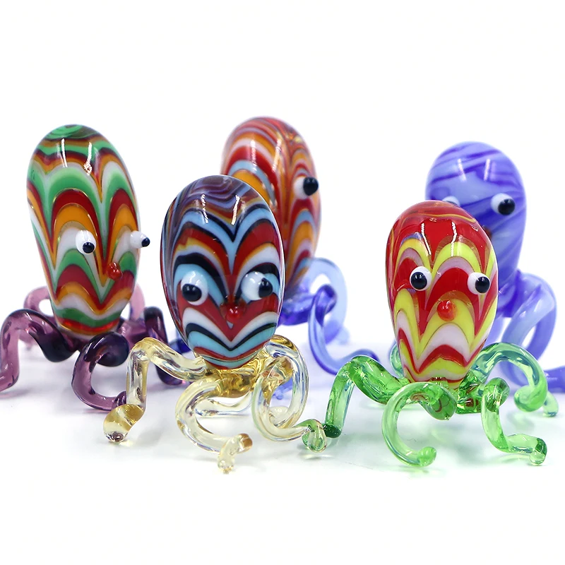 Small Blow Murano Sea Animal Octopus Glass Firugine Wholesale Glassblow In Stock