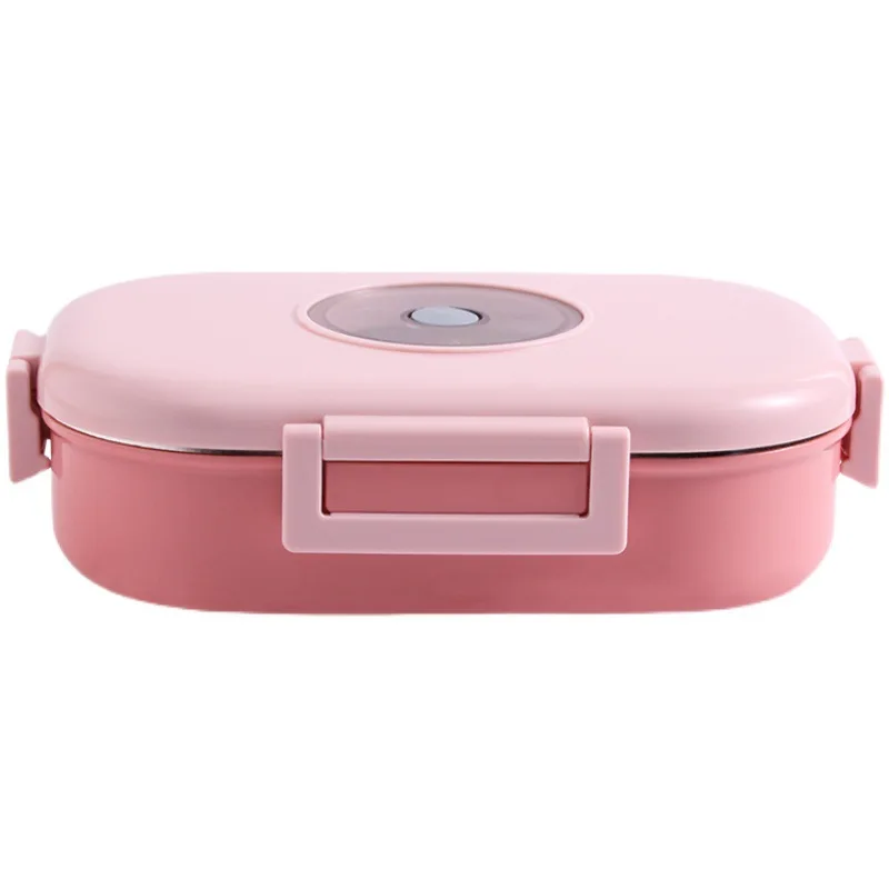 Portable student lunch box thermal insulation cartoon office worker lunch box stainless steel Japanese-style single-layer lunch