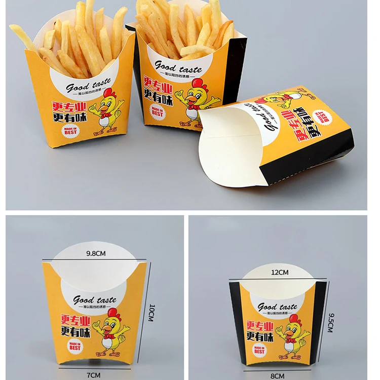 Customized Take Away Food Grade Korean Paper Hot Dog To Go French Fried Chicken Carton Burger Box Printing Fast Food Packaging