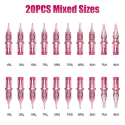 Hot Sales Pink sets Microblading Tuffking Tattoo arts 20 PCS Mixed Tattoo Cartridge Needles
