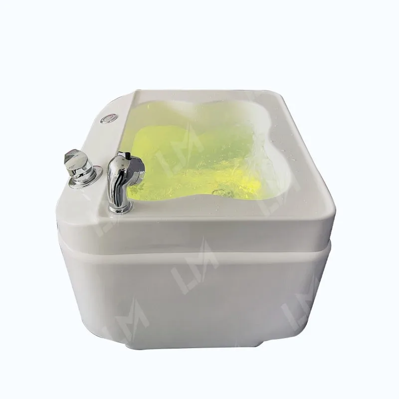 2025 Portable Indoor Acrylic Pedicure Basin with Massage Nozzles Detox Healthy Massage Foot Bath Salon Foot Therapy Bowl