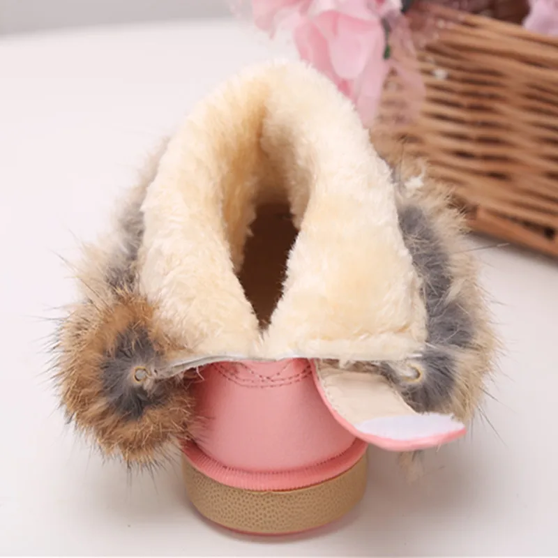 Factory direct sale Thick Warm Shoes Cotton-Padded PU  Girls Boots Boys Snow Boots Kids winter boots