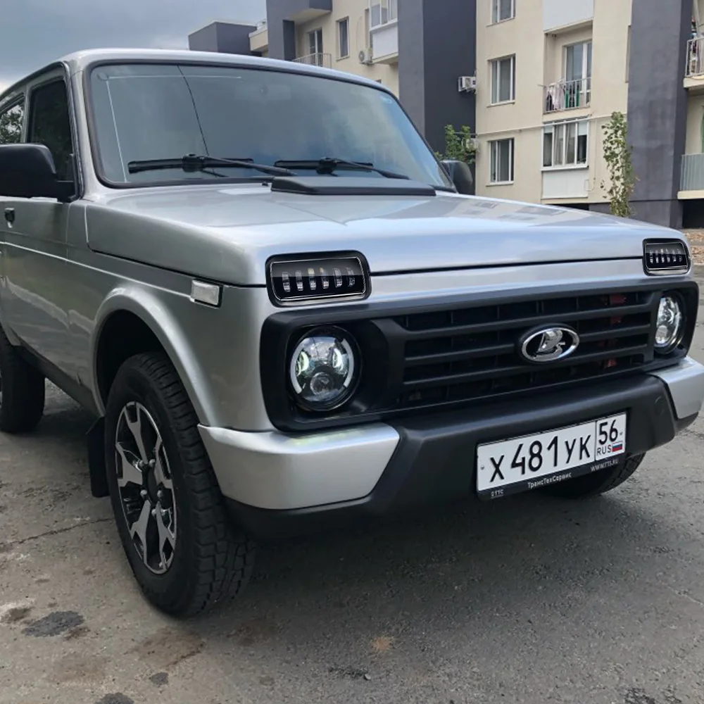 Аксессуары для стайлинга автомобиля указатели поворота DRL светодиодные дневные ходовые огни Lada Niva