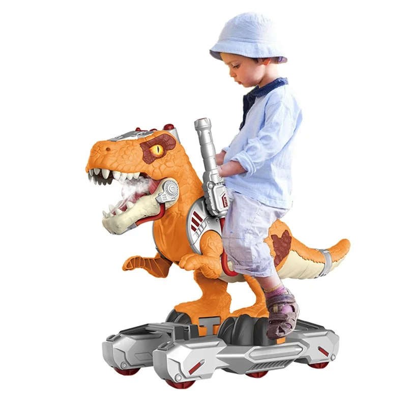 Electric Dinosaur Kids Riding Scooters With Light Music Dino Walker Toddler Ride on Cars Toys Large Cart