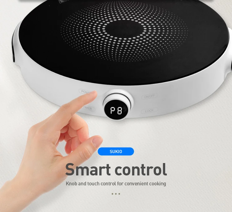 Free Standing Induction Cooktop Round Shape Induction Hob Temperature Intelligent Control Induction Cooker