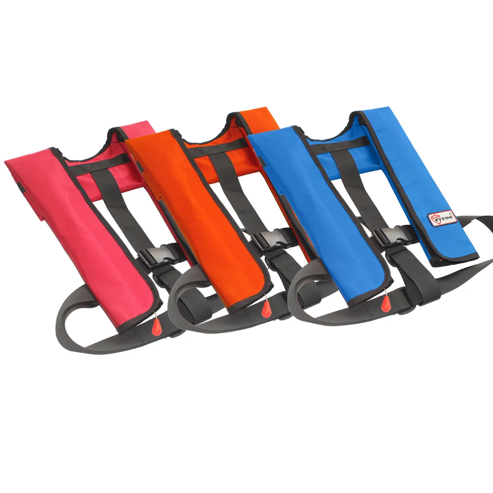 Eyson Customized Logo Inflatable Life Jacket Adjustable Fishing 150N Life Vest Adult Coast Guard Jacket