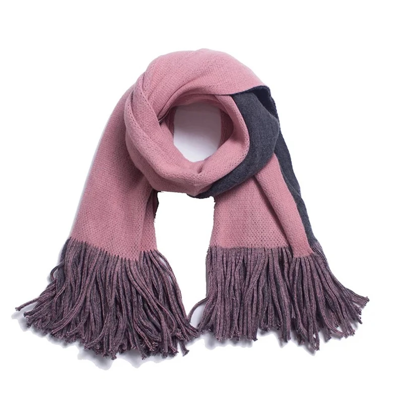 Модная женская теплая длинная однотонная шаль высокого качества Зимний шарф для