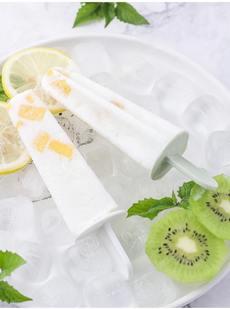 Round 4 Pieces Homemade Ice Cream Mold Ice Lolly Colorful PP Plastic Popsicle Mould