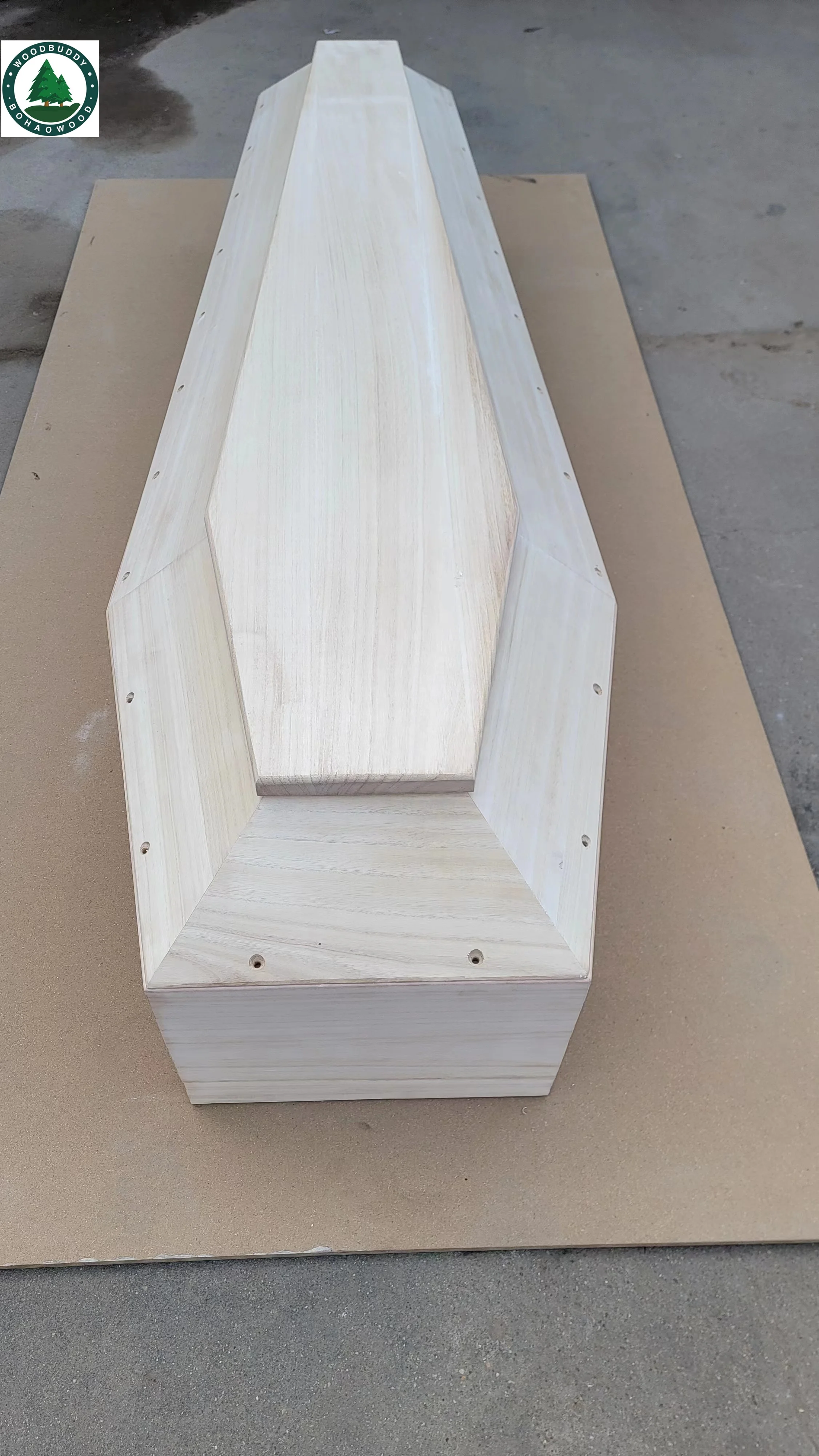HEZE Factory sale affordable knocked down wooden coffin with color / plain paulownia coffin