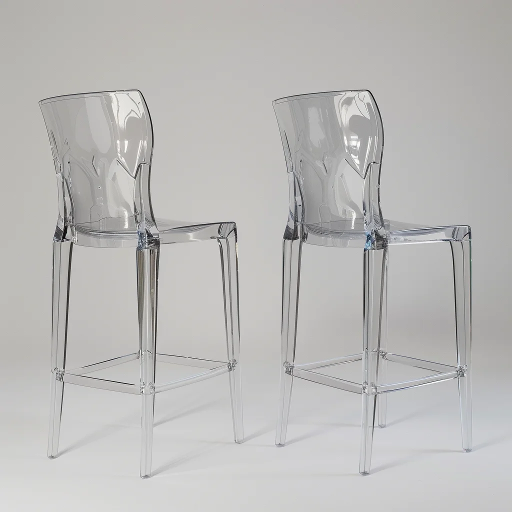 Wholesale Furniture Modern Simple Restaurant Plastic Resin Transparent Clear High Acrylic Kitchen Bar Stool
