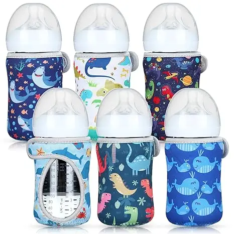 Glass Baby Bottle Sleeve Covers, Reusable Baby Bottle Insulator, Improved Heat/Cold Retention  Neoprene Holder for Baby Bottle