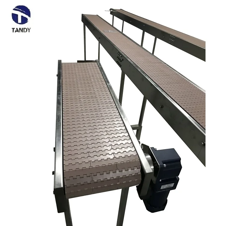 Chain belt modular conveyor Stainless steel plastic chain plate production line flexible chain conveyor